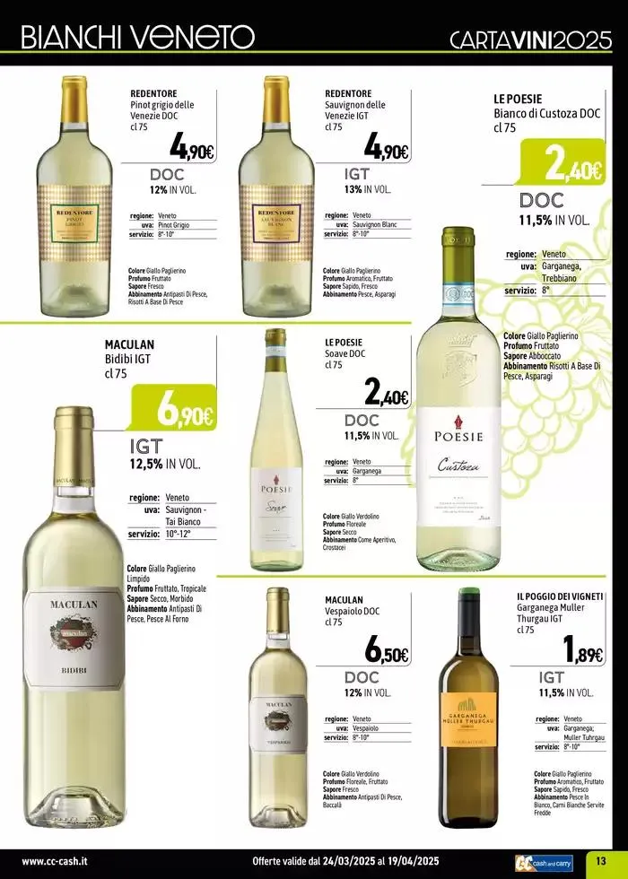 Carta Vini Primavera-Estate 2025 da 24 marzo a 19 aprile di 2025 - Pagina del volantino 13
