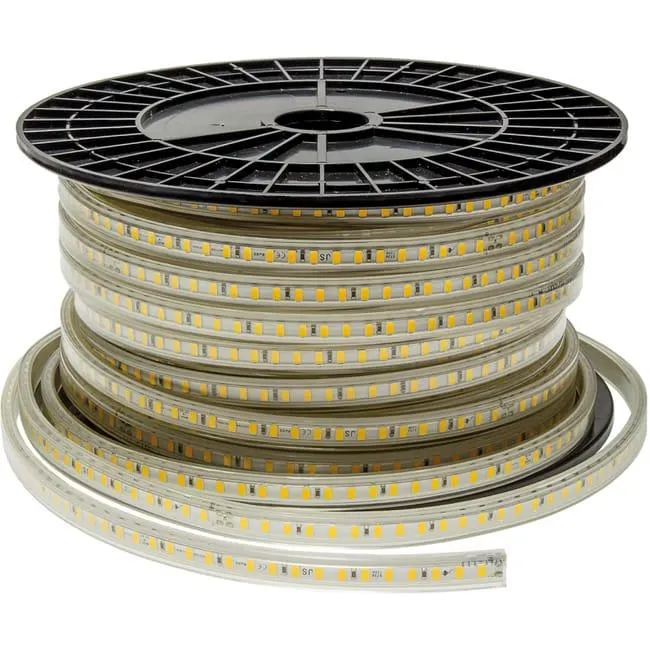 Striscia LED 5730 220V - 500lm/m - IP65 - Bianco Caldo 2800K - 50m