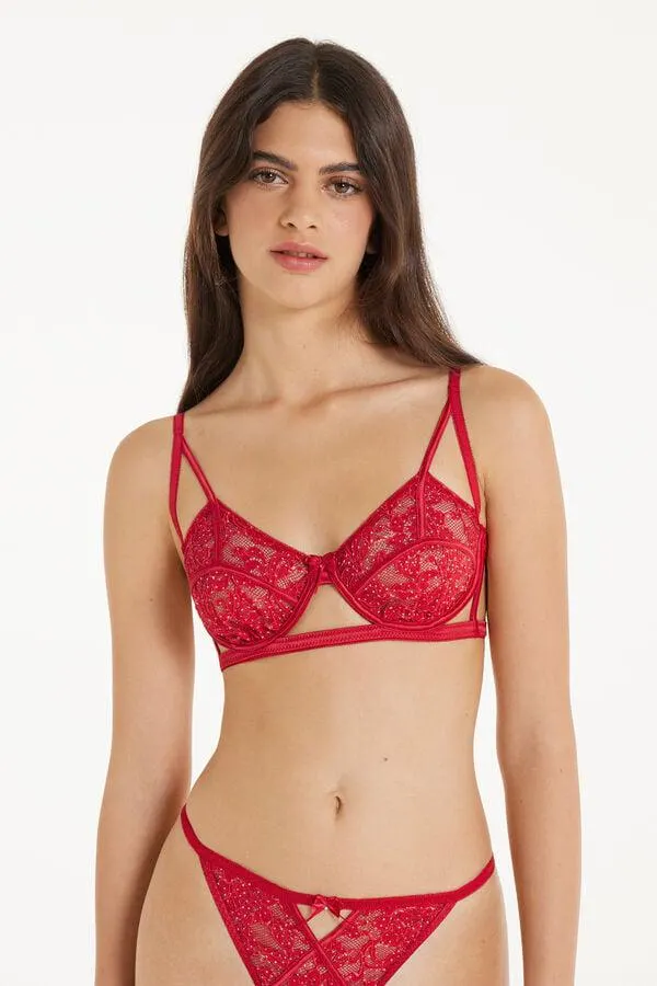 Reggiseno Balconcino Paris Red Roses Pois