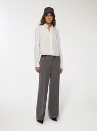 Camicia crop tinta unita Bianco lana