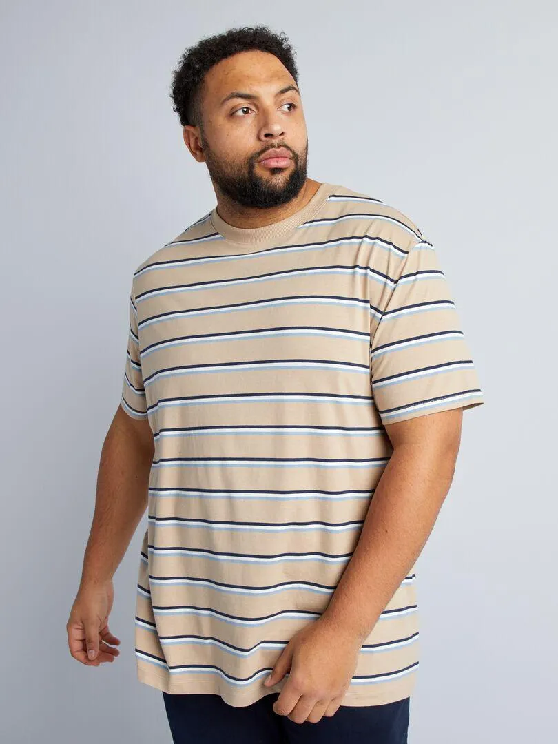 T-shirt a righe - GIALLO