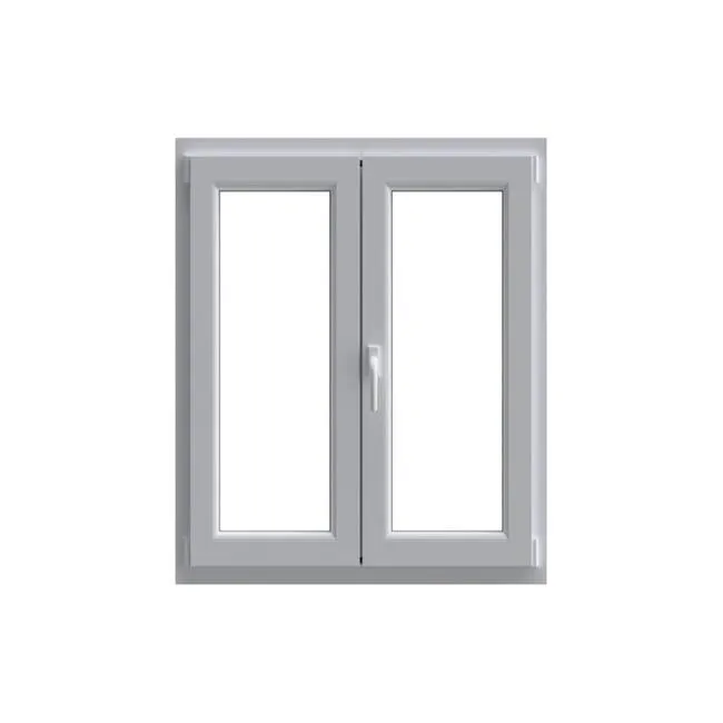 Finestra in PVC bianco L 100 x H 120 cm, 2 ante apertura a destra