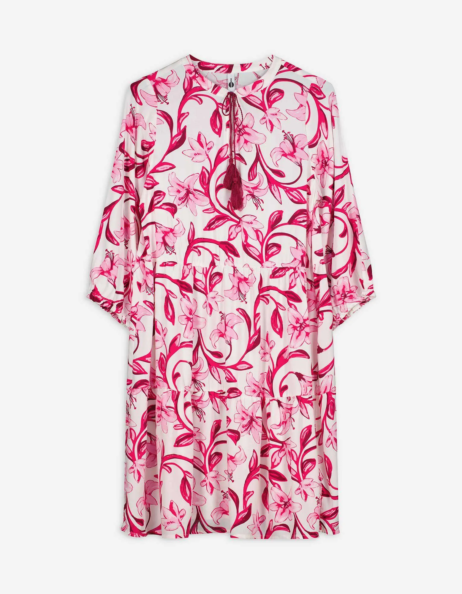 Abito - Motivo allover - rosa fucsia