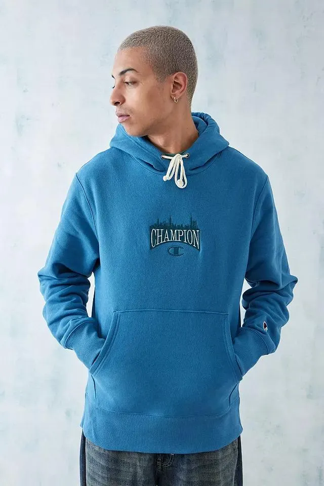 Champion - Sweat à capuche Skyline bleu, une exclusivité UO