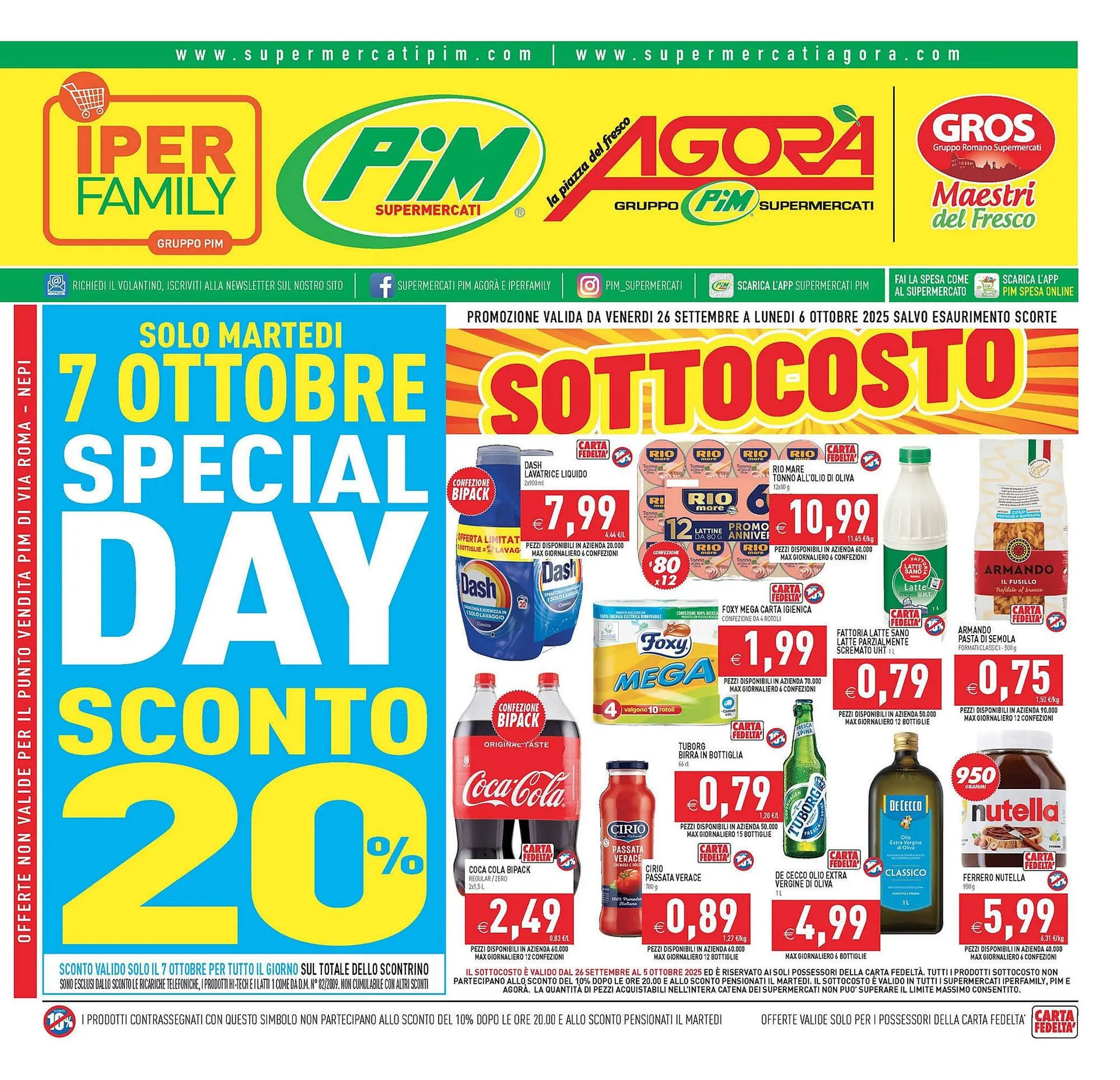 Volantino Supermercati Agorà da 26 settembre a 6 ottobre di 2025 - Pagina del volantino 1
