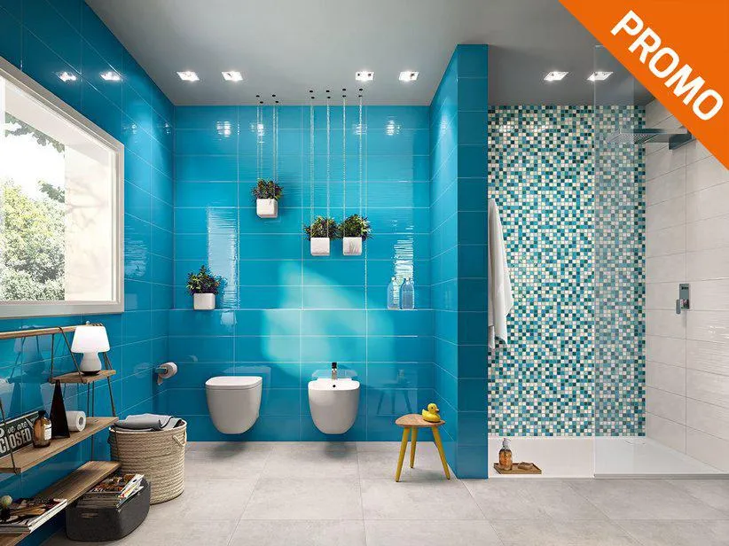 Rivestimento In Bicottura Supercolorato Lucido 20X50 - Lagoon