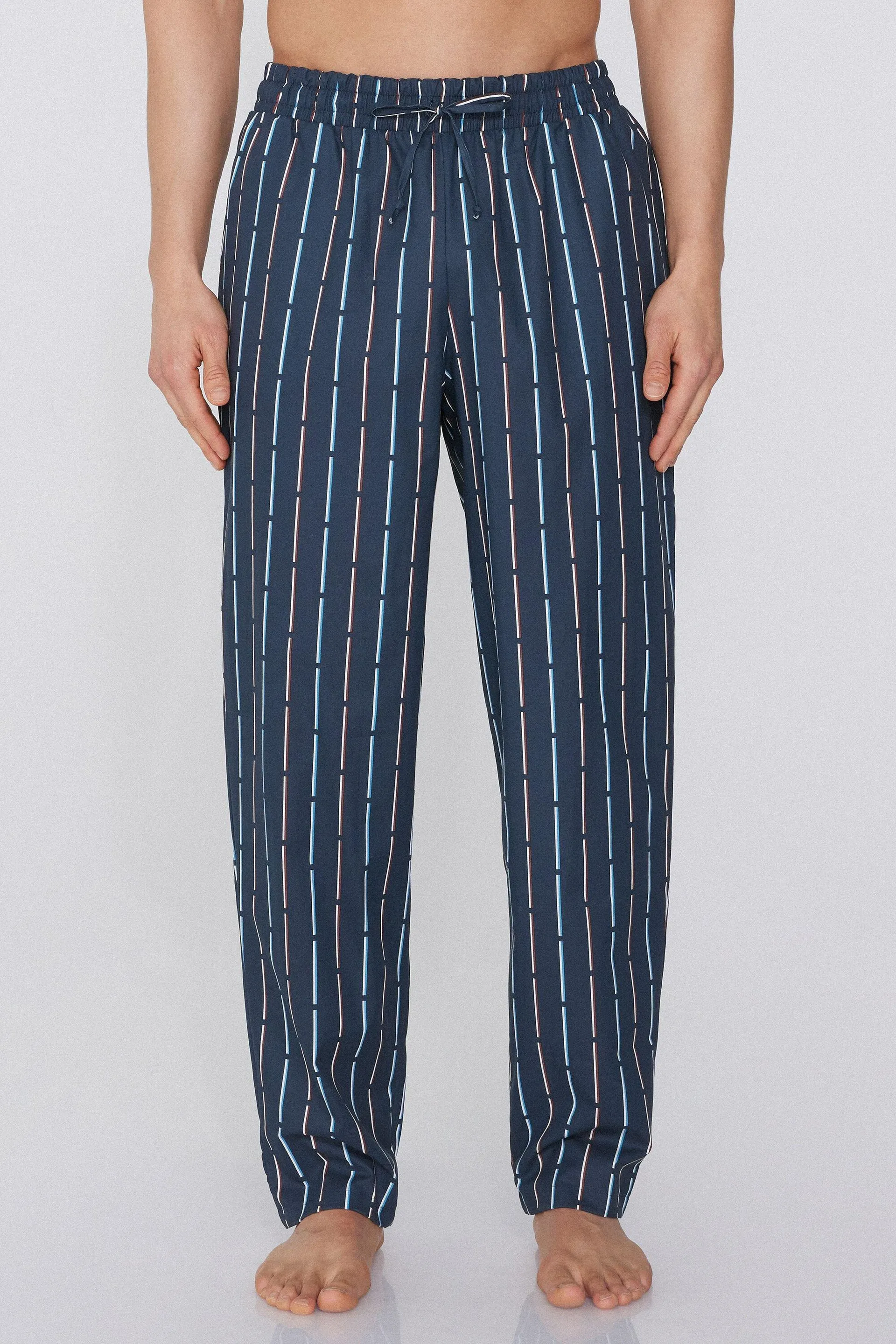 Pantalone Lungo in Tela Cotone con Tasche