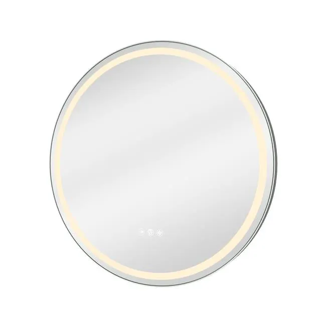Specchio con illuminazione integrata bagno tondo SENSEA L 60 x H 60 x P 3 cm grigio / argento