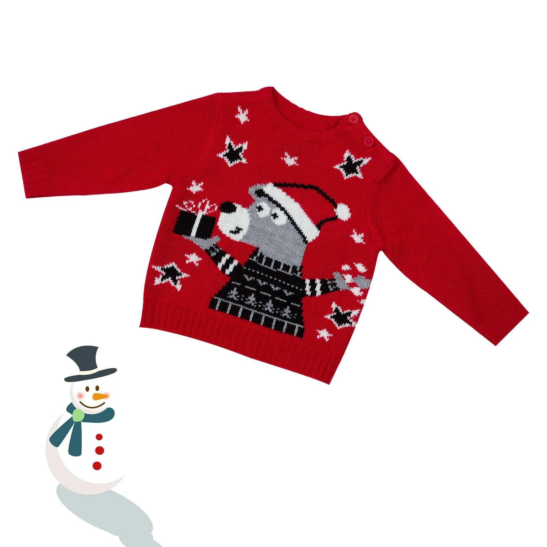 Mawi maglia tricot intarsio orso