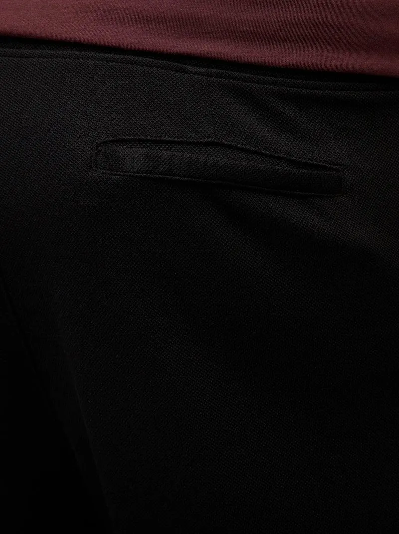 Jogging basic in maglia piqué - Nero