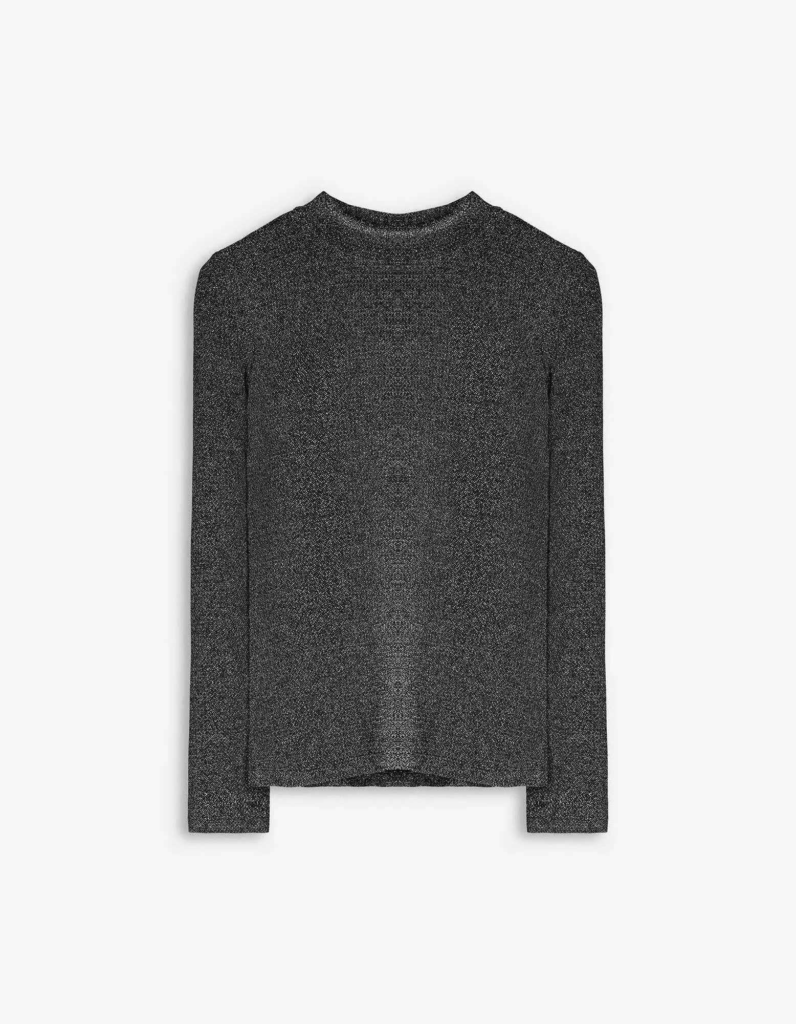 Maglia a manica lunga - Tessuto glitterato - nero