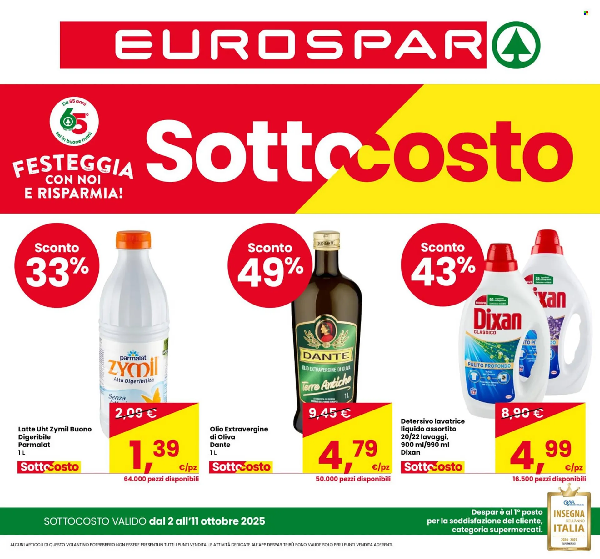 Volantino Eurospar da 2 ottobre a 11 ottobre di 2025 - Pagina del volantino 1