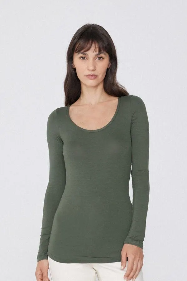 Maglia Scollo Madonna Maniche Lunghe in Viscosa