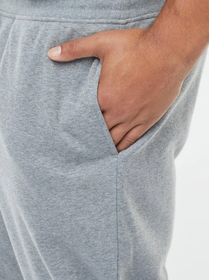 Joggers in tessuto felpato tinta unita - Grigio