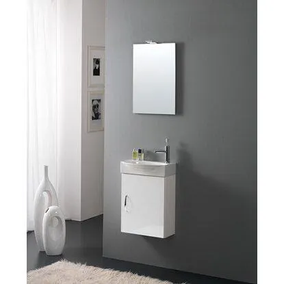Mobile bagno Compobox mini42 laccato lucido bianco 42x190x29,5 cm