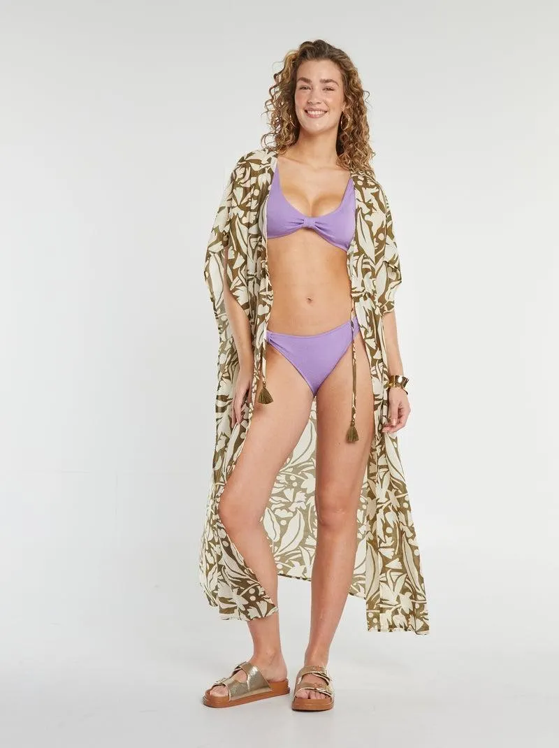 Slip bikini tessuto in rilievo - VIOLA