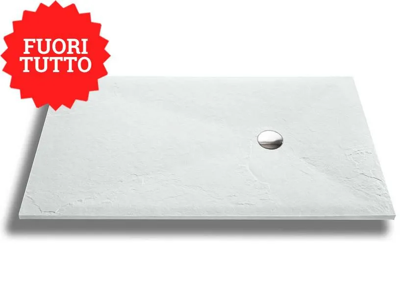 Piatto Doccia Slate 70X100 H3 Pietra Ricostruita Bianco