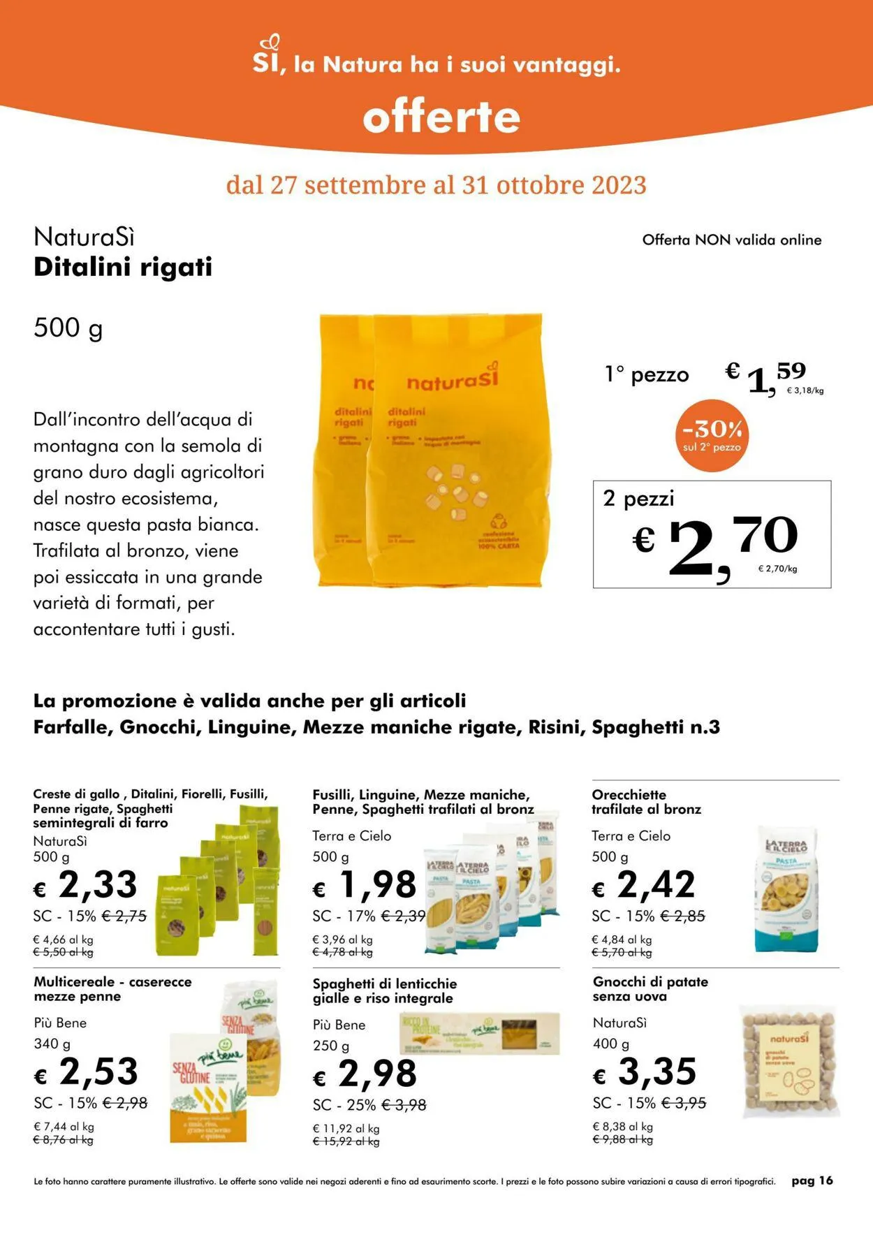 NaturaSì da 1 ottobre a 31 ottobre di 2023 - Pagina del volantino 16