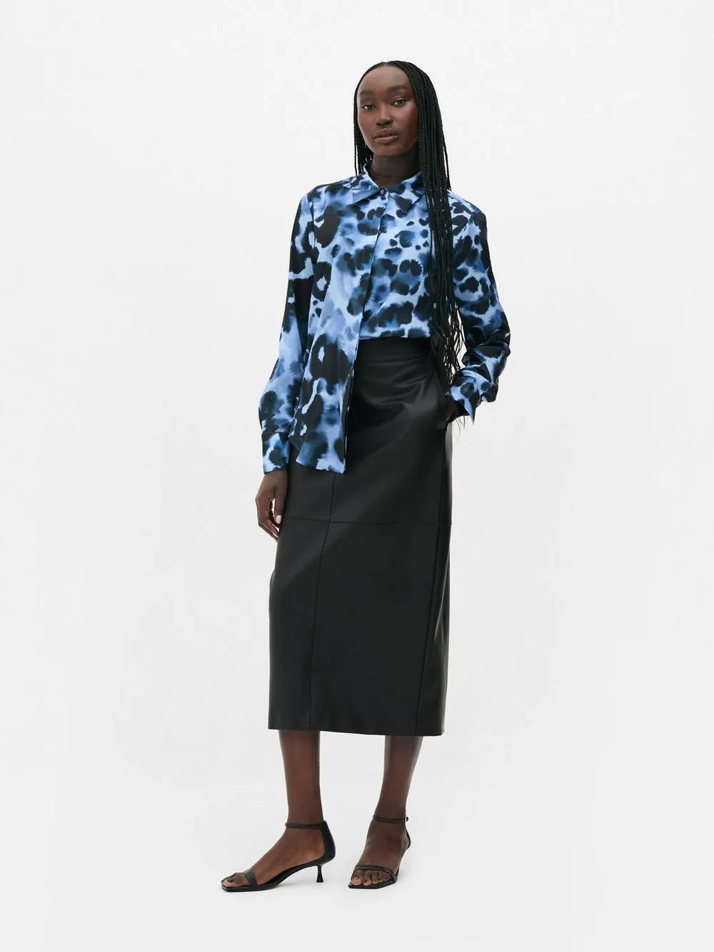 Gonna longuette in pelle sintetica The Edit