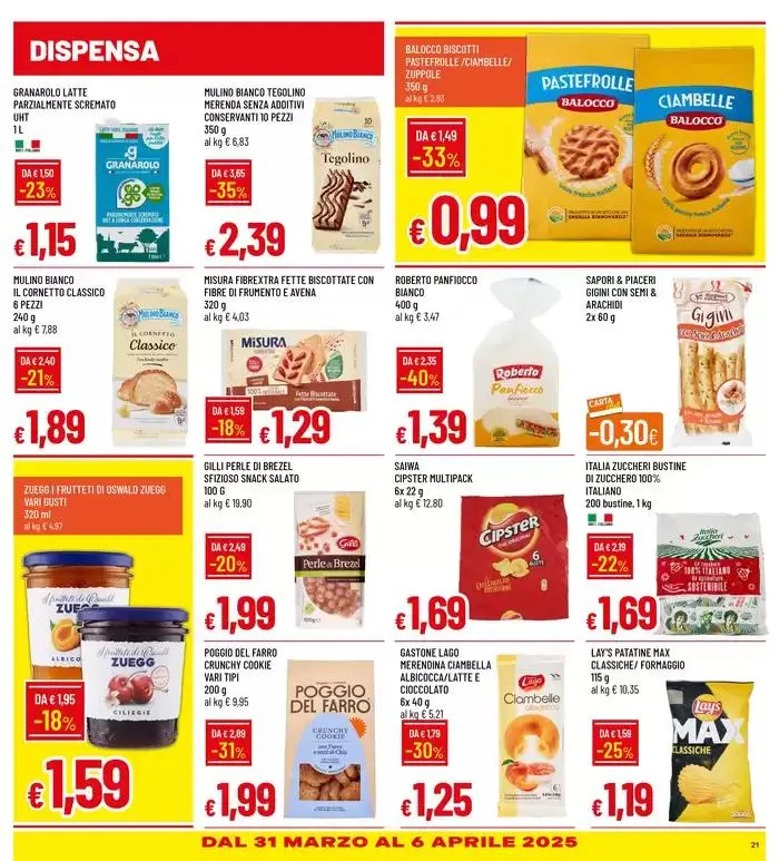 BUONO SPESA 20% + GRANDI MARCHE SCONTO FINO 50% da 26 marzo a 6 aprile di 2025 - Pagina del volantino 21