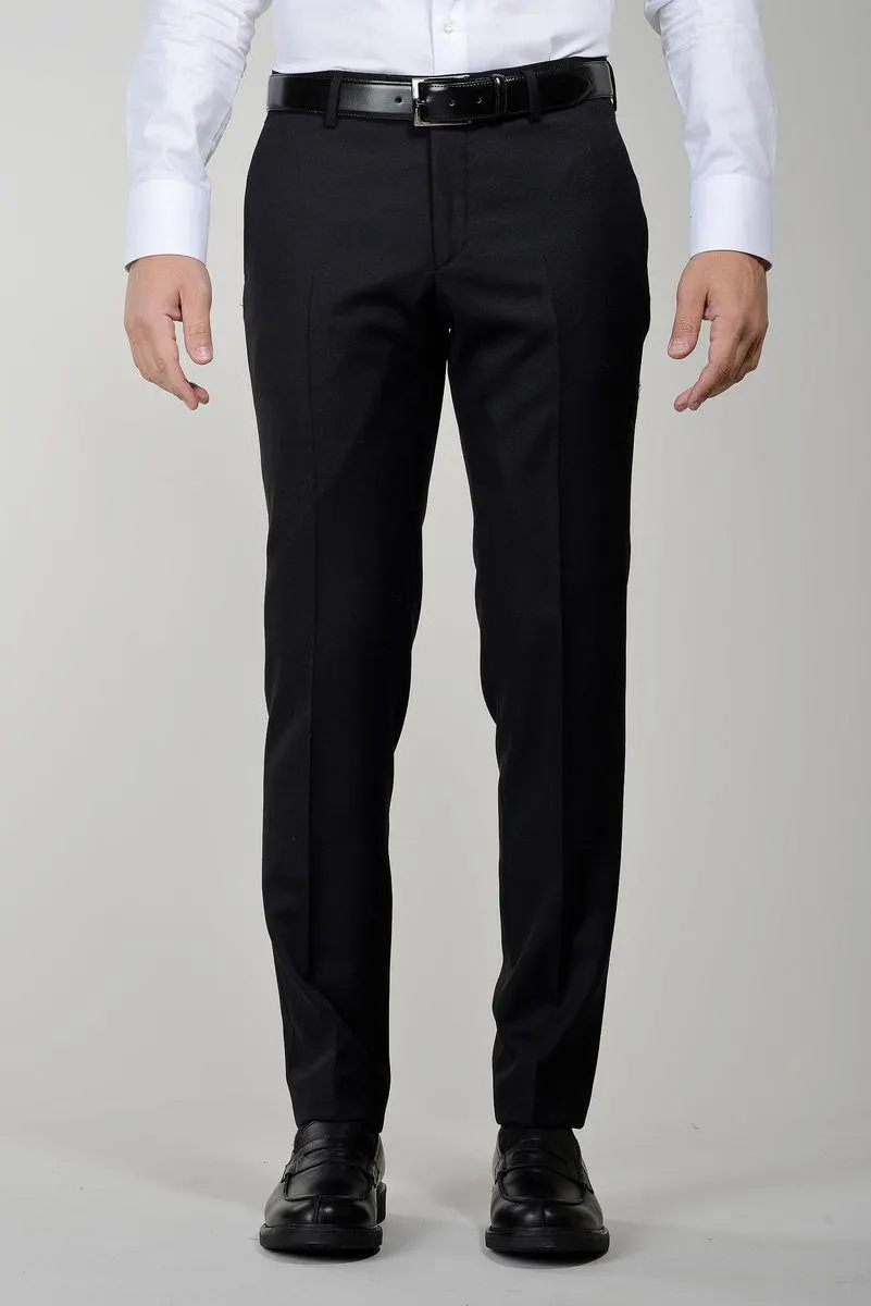 Pantalone nero sallia lana Tasmania slim