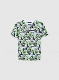 T-shirt con stampa Minecraft® all-over Bianco ottico