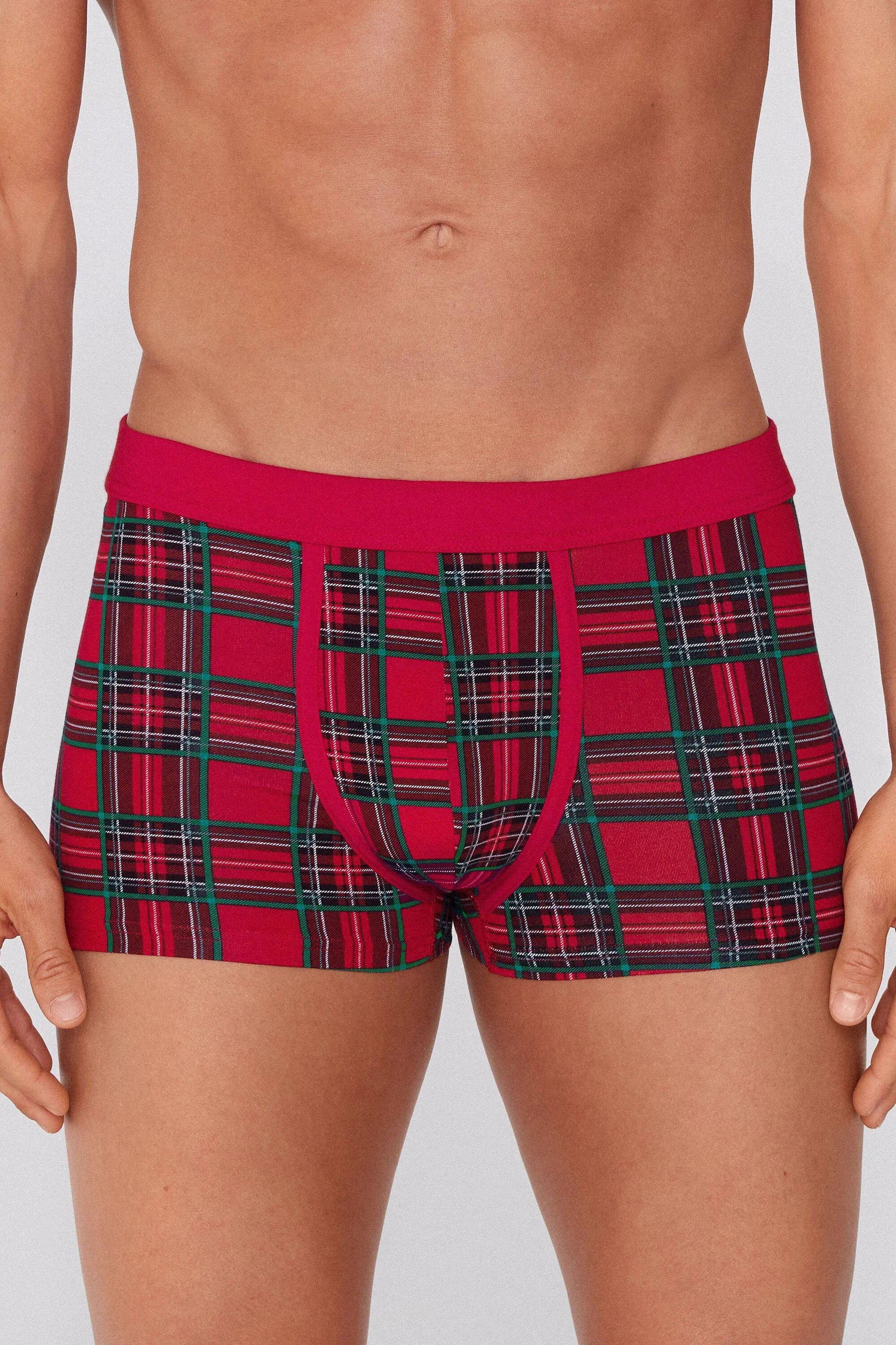 Boxer in Cotone Elasticizzato Stampa Natalizia