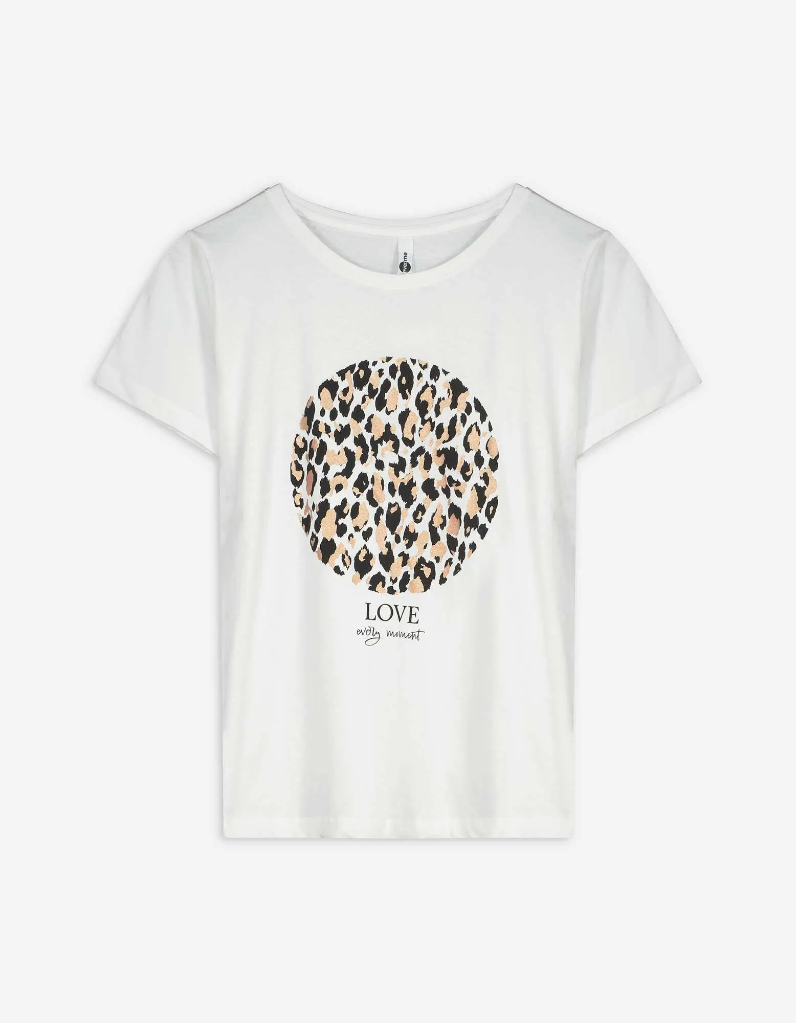 T-shirt - Motivo leopardato - bianco
