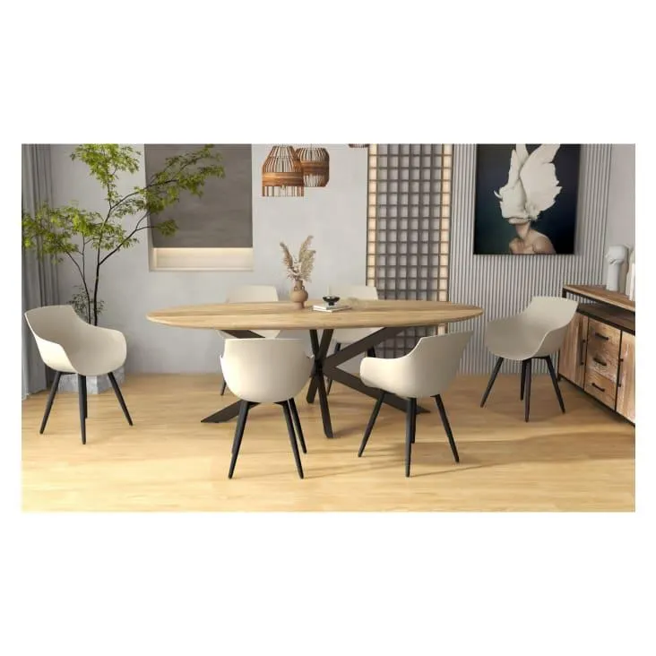 Yanice - Sedia Mastic, gambe in metallo nero (x4)