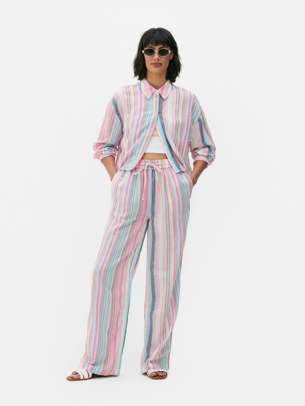 Pantaloni a righe coordinati