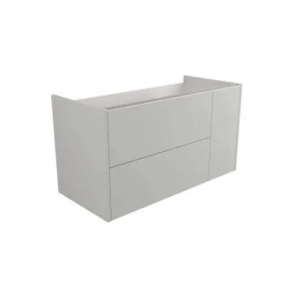 Base lavabo sospesa 100x45x54 cm bco lucido con 2 cassetti 1 anta dx push