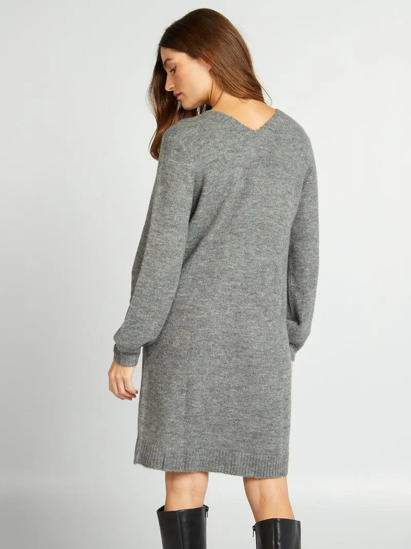 Maxi pull in maglia - GRIGIO