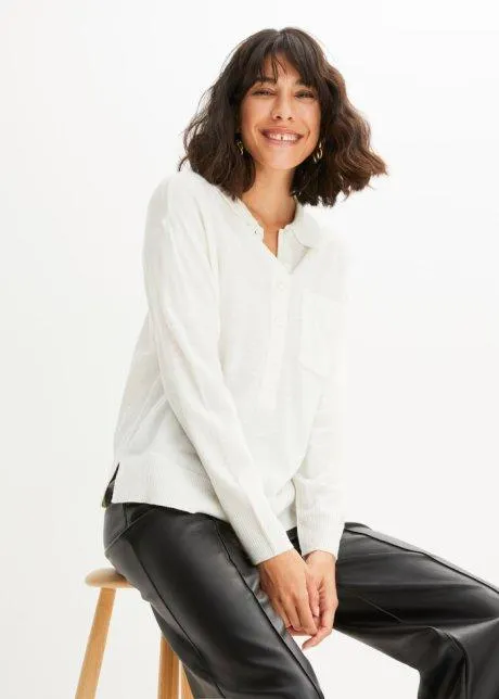 Maglione con colletto polo