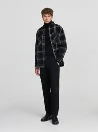 Camicia shacket in flanella a quadri Var nero