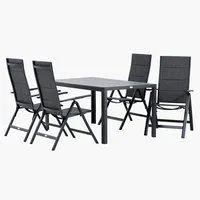 Tavolo PINDSTRUP L150 cm + 4 Sedie MYSEN grigio