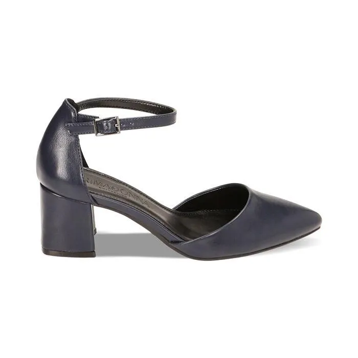 Décolleté blu, tacco 6 cm