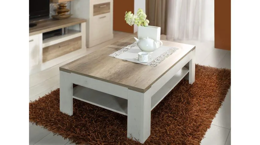 Volterra tavolino in laminato bianco e rovere