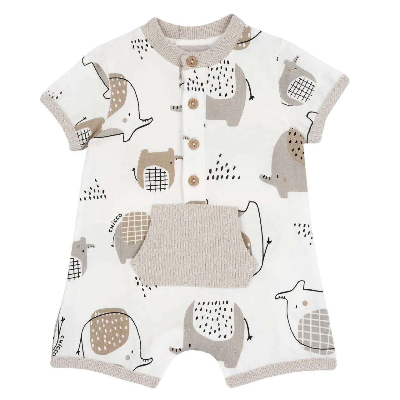 Pelele corto bebé elefantes