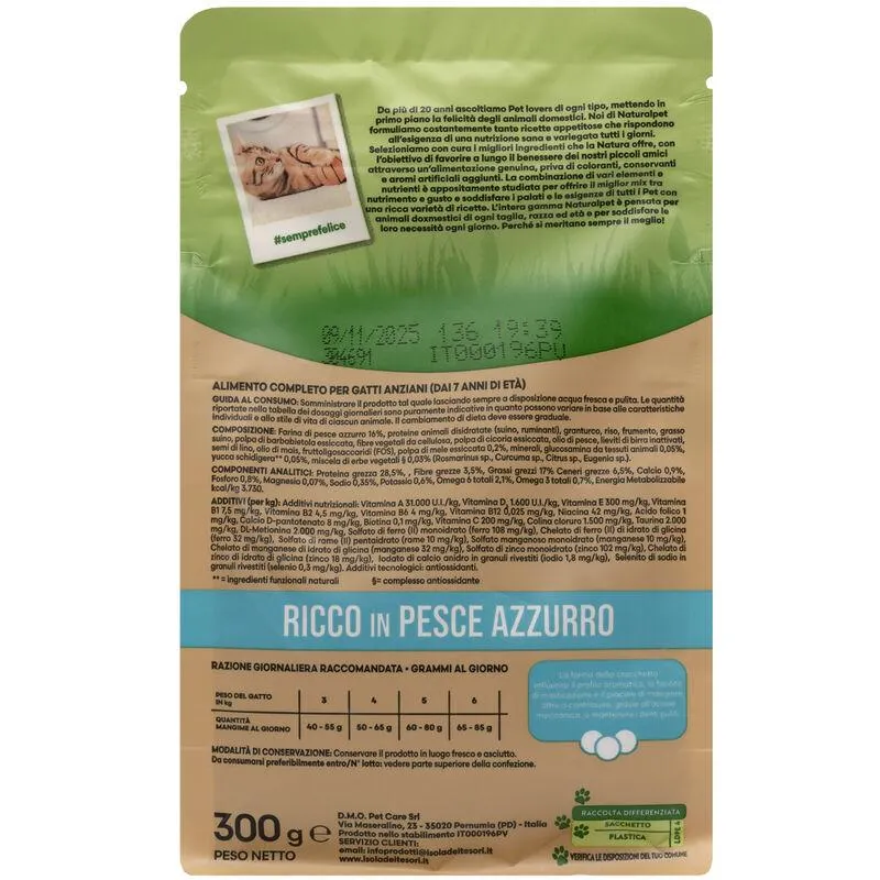Naturalpet Premium Cat Senior ricco in Pesce Azzurro 1,5 kg