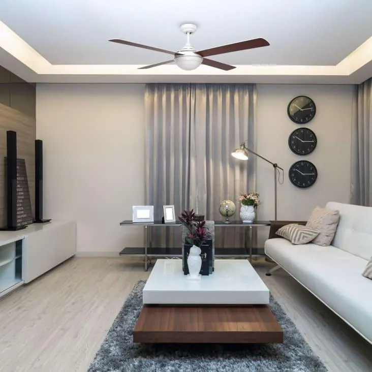 Ventilatore da soffitto silenzioso a 4 pale bianco 122 cm