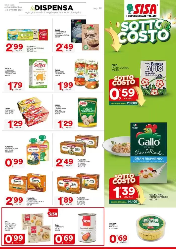 Sottocosto da 26 settembre a 5 ottobre di 2024 - Pagina del volantino 15