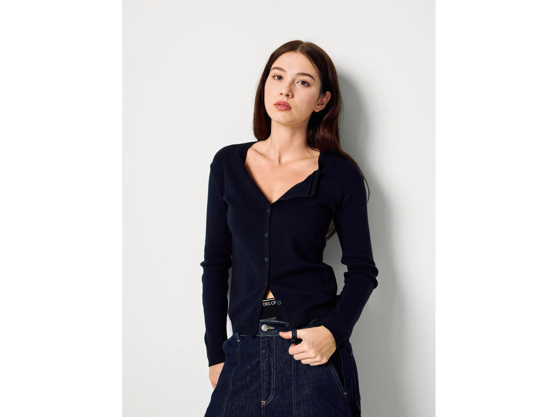 Cardigan blu notte 100% cotone