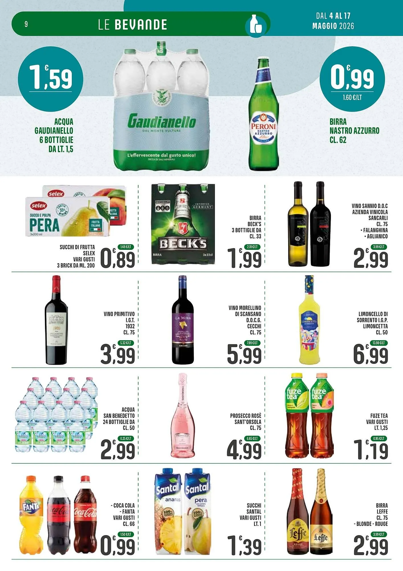 Volantino La Mimosa Supermercati da 4 maggio a 17 maggio di 2026 - Pagina del volantino 9