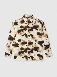 Camicia a fantasia maniche lunghe Var bianco lana