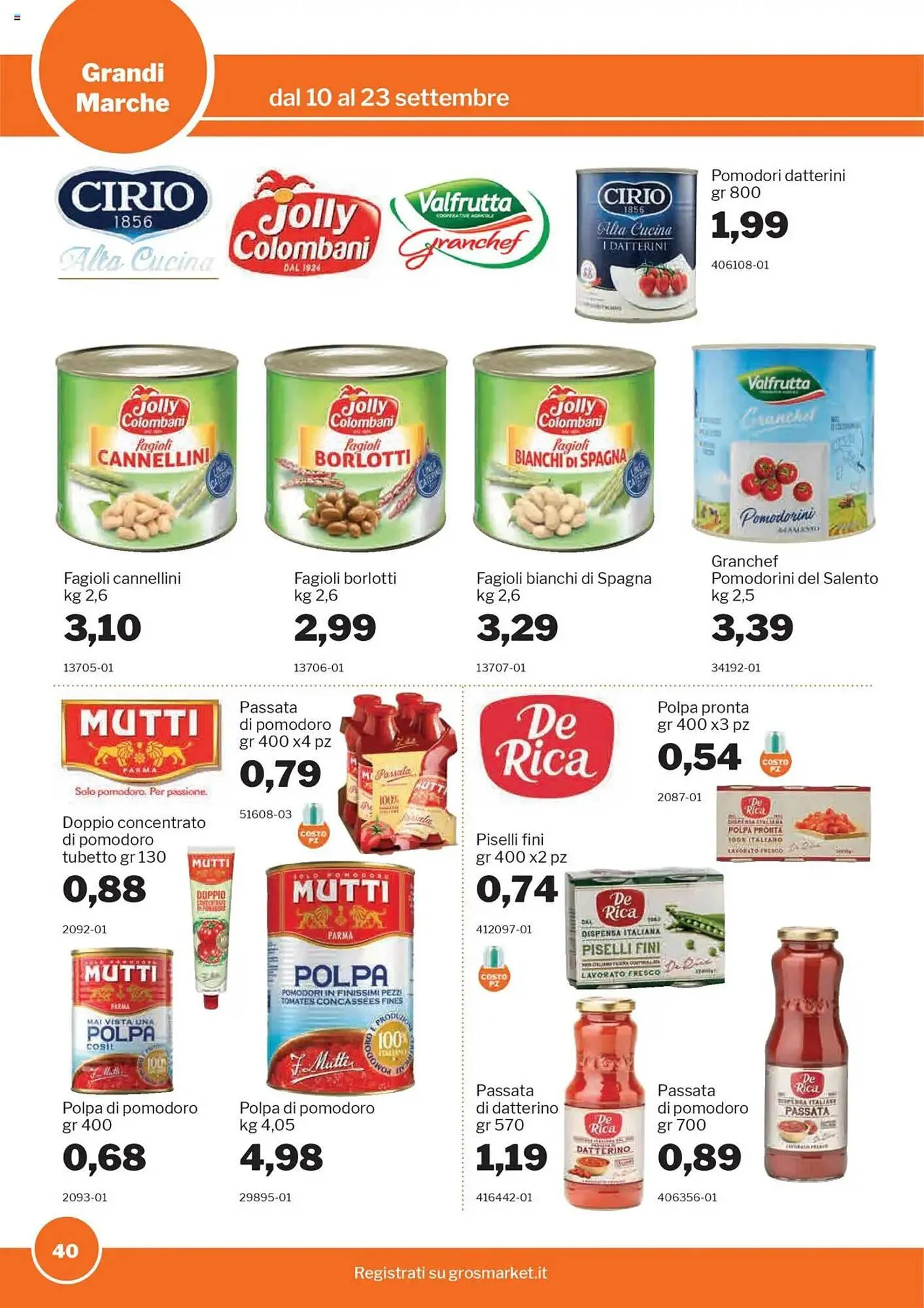 Volantino GrosMarket da 10 settembre a 23 settembre di 2025 - Pagina del volantino 40