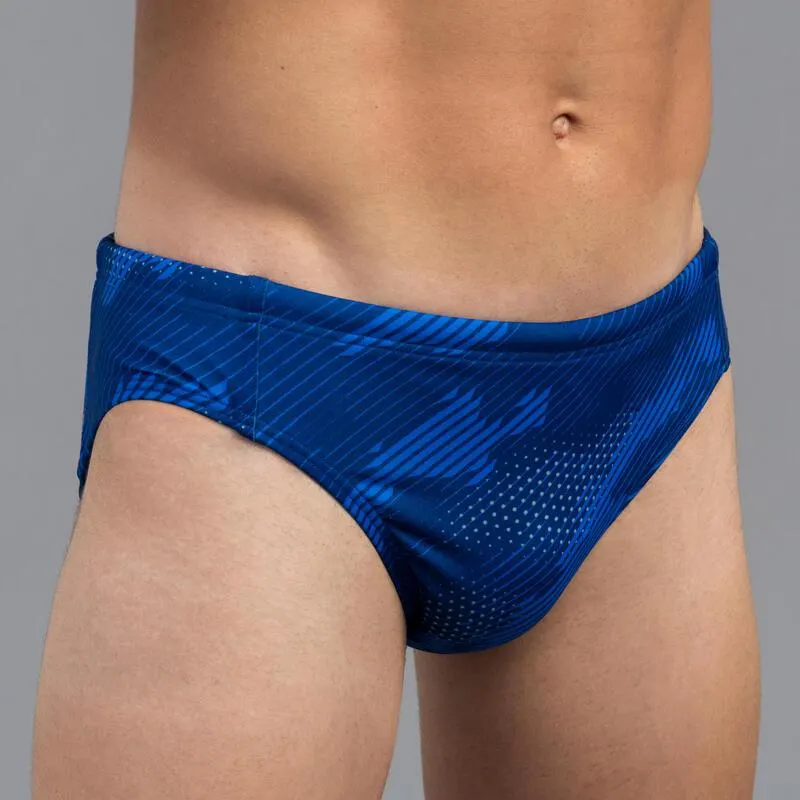 Costume slip pallanuoto uomo CAMO azzurro