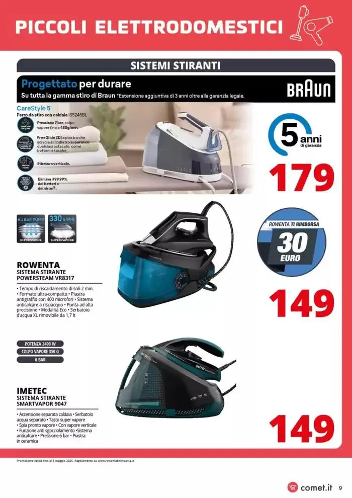 Speciale Piccoli Elettrodomestici da Comet! da 20 marzo a 2 aprile di 2025 - Pagina del volantino 9