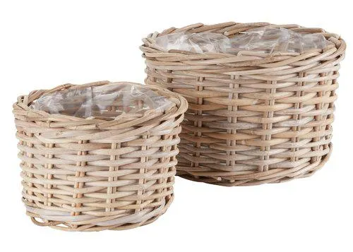 Planter basket SANSEBIE D35/27 kubu natural set of 2