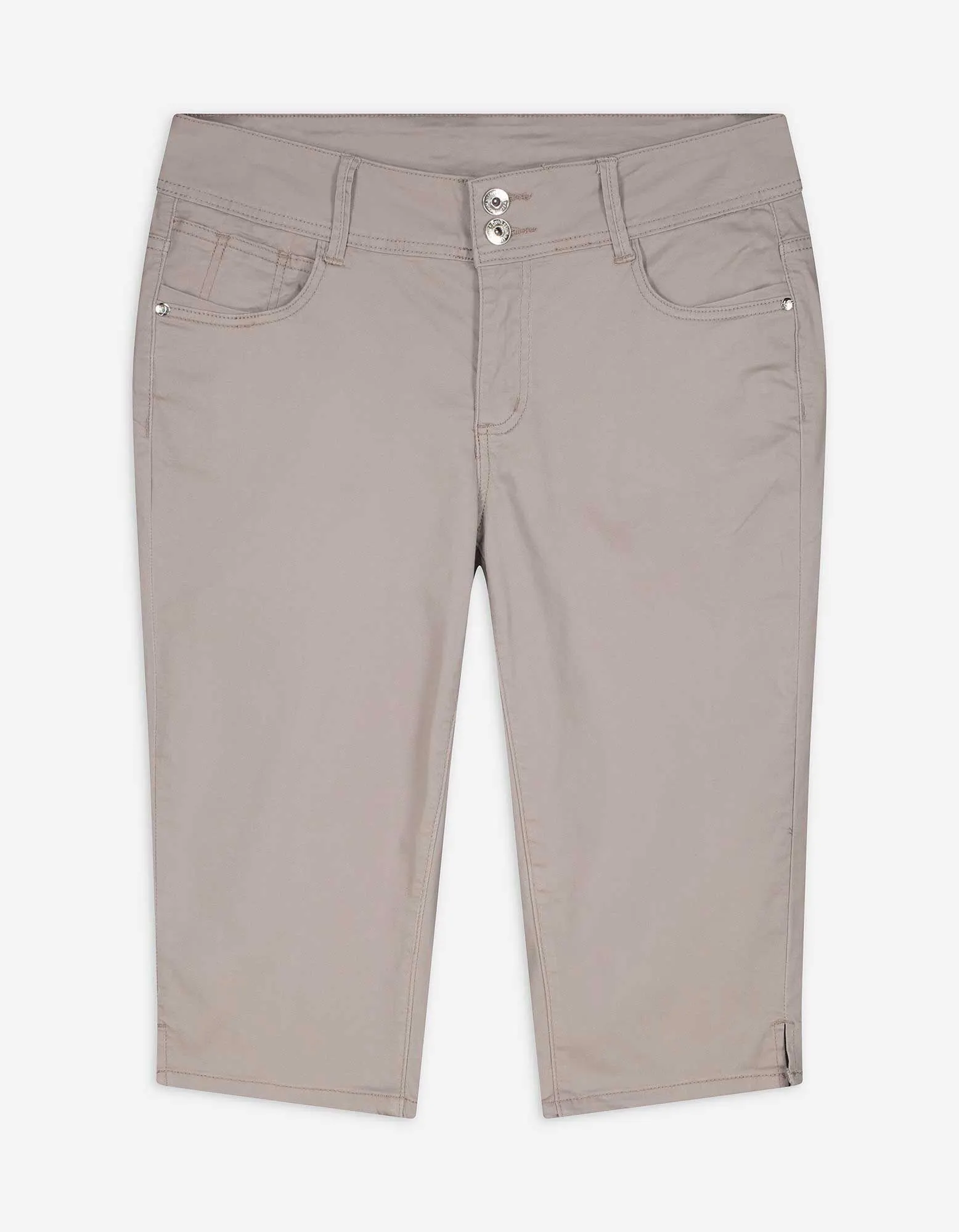 Pantaloni capri - Misto cotone - beige