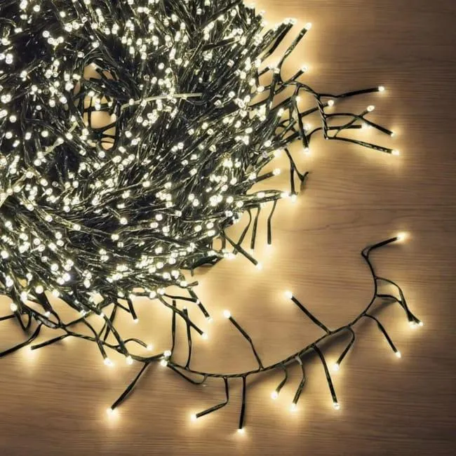 Catena luminosa per albero di Natale 2000 luci LED bianche calde programmabile